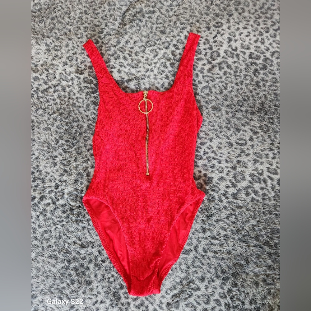 One piece red Jojo Fletcher swimsuit